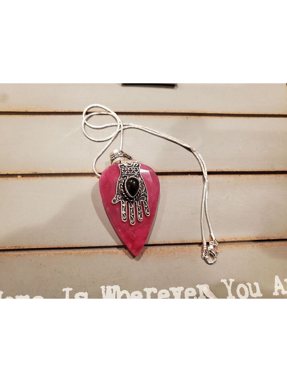 925 Pink ruby purple amethyst necklace